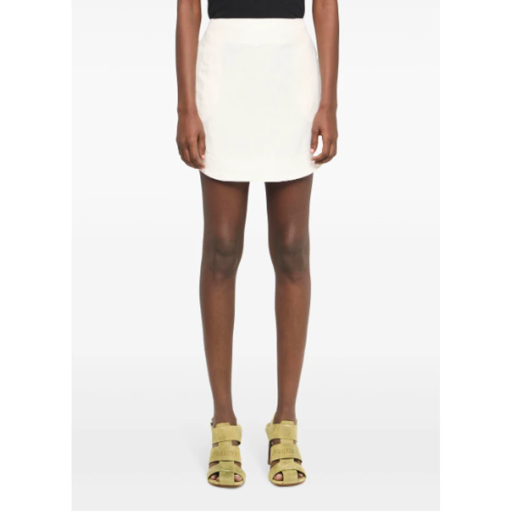 JW Anderson Off White Gekromde Zoom Mini Rok Beige Dames
