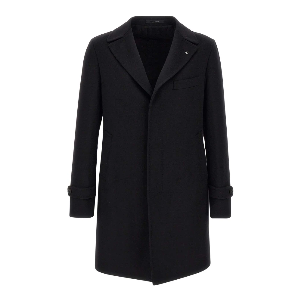 Tagliatore Men's Black Single-Breasted Coats, Xl, Thomas Coat