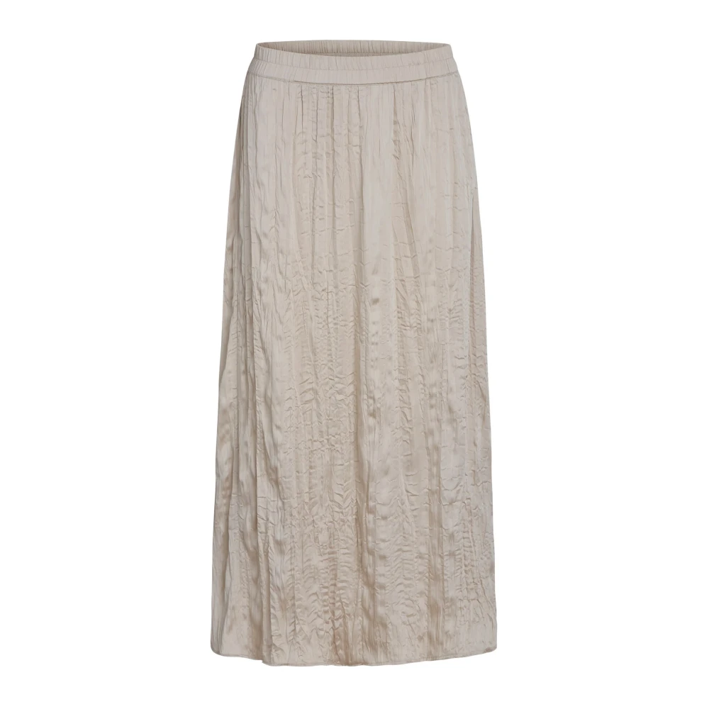 RUE de Femme Elegante Gekreukte Rok in Vanille Room Beige Dames