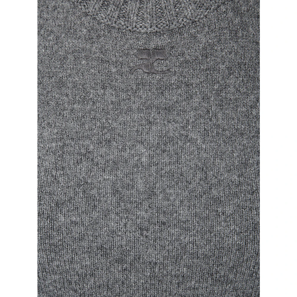 Courrèges Lamswol Midi Jurk Multi-Styling Gray Dames
