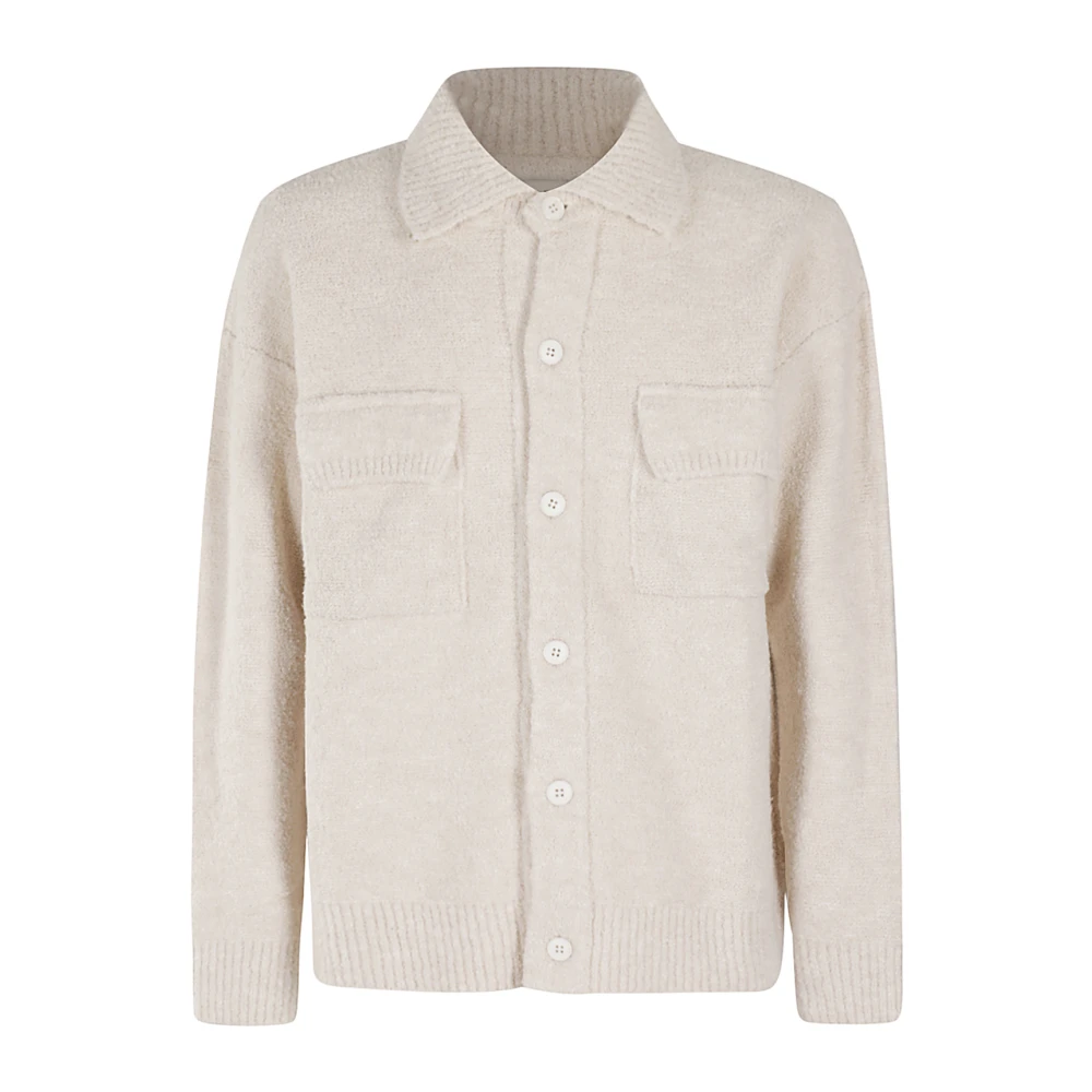 A Paper Kid Stijlvol Gebreid Shirt Beige Heren