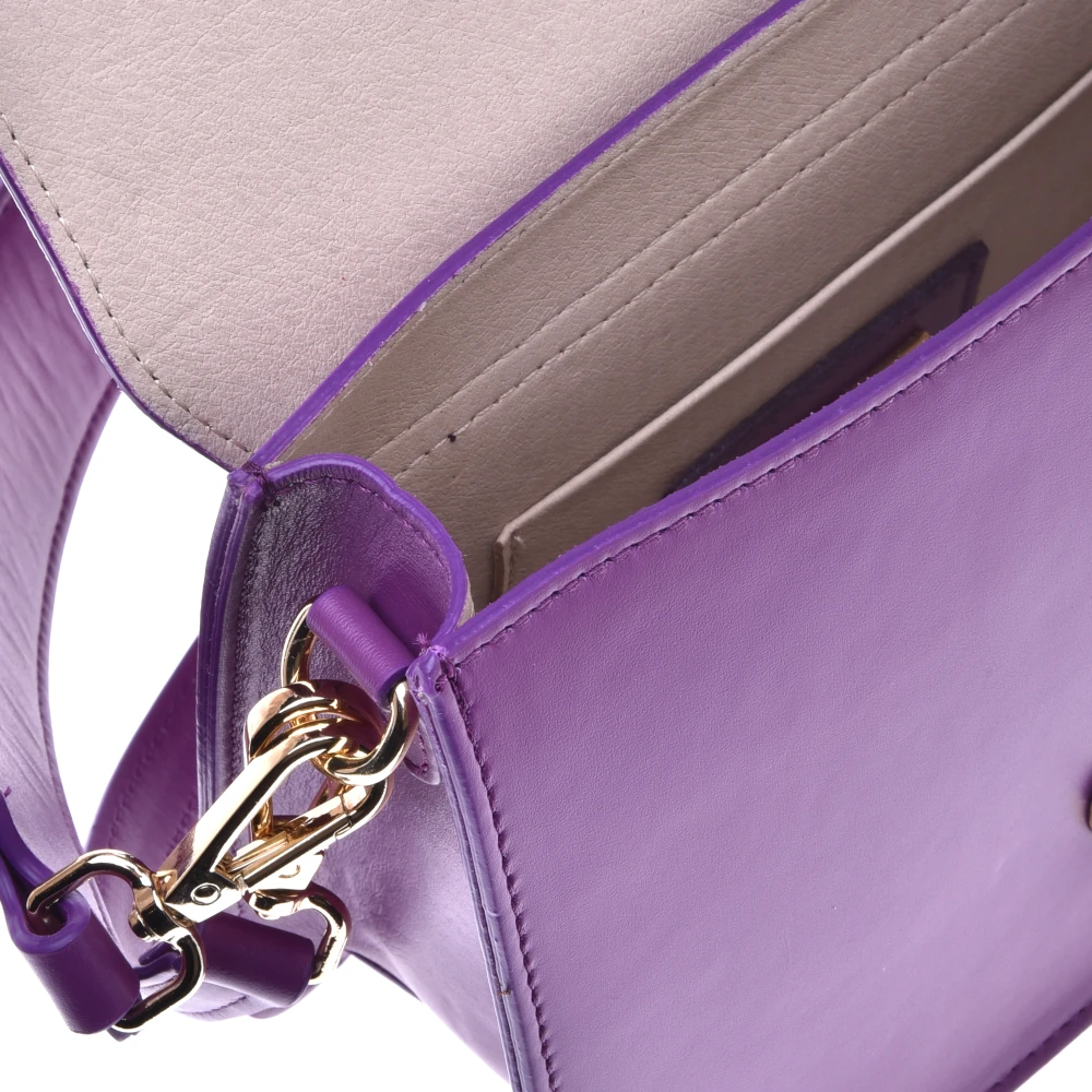 Baldinini Paarse Leren en Suède Schoudertas Purple Dames