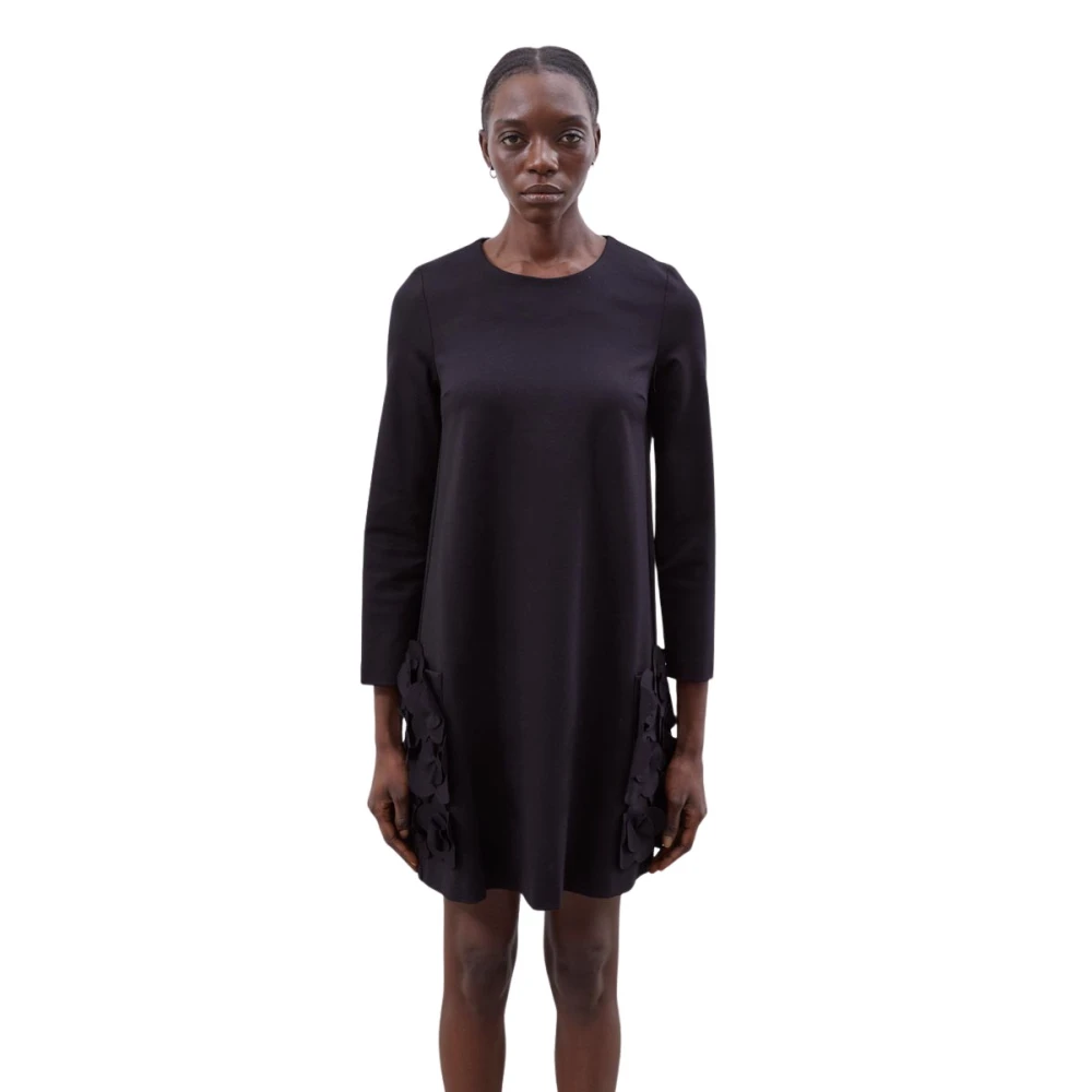 MeiMeiJ Bloemen laser-cut jurk in milano-steek Black Dames
