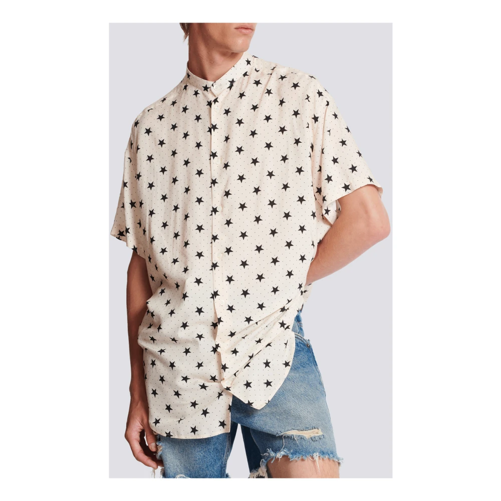 Balmain Short Sleeve Shirts White Heren