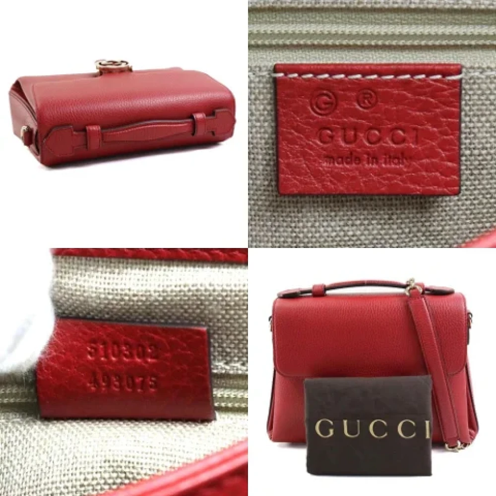 Gucci Vintage Pre-owned Leather shoulder-bags Red Dames