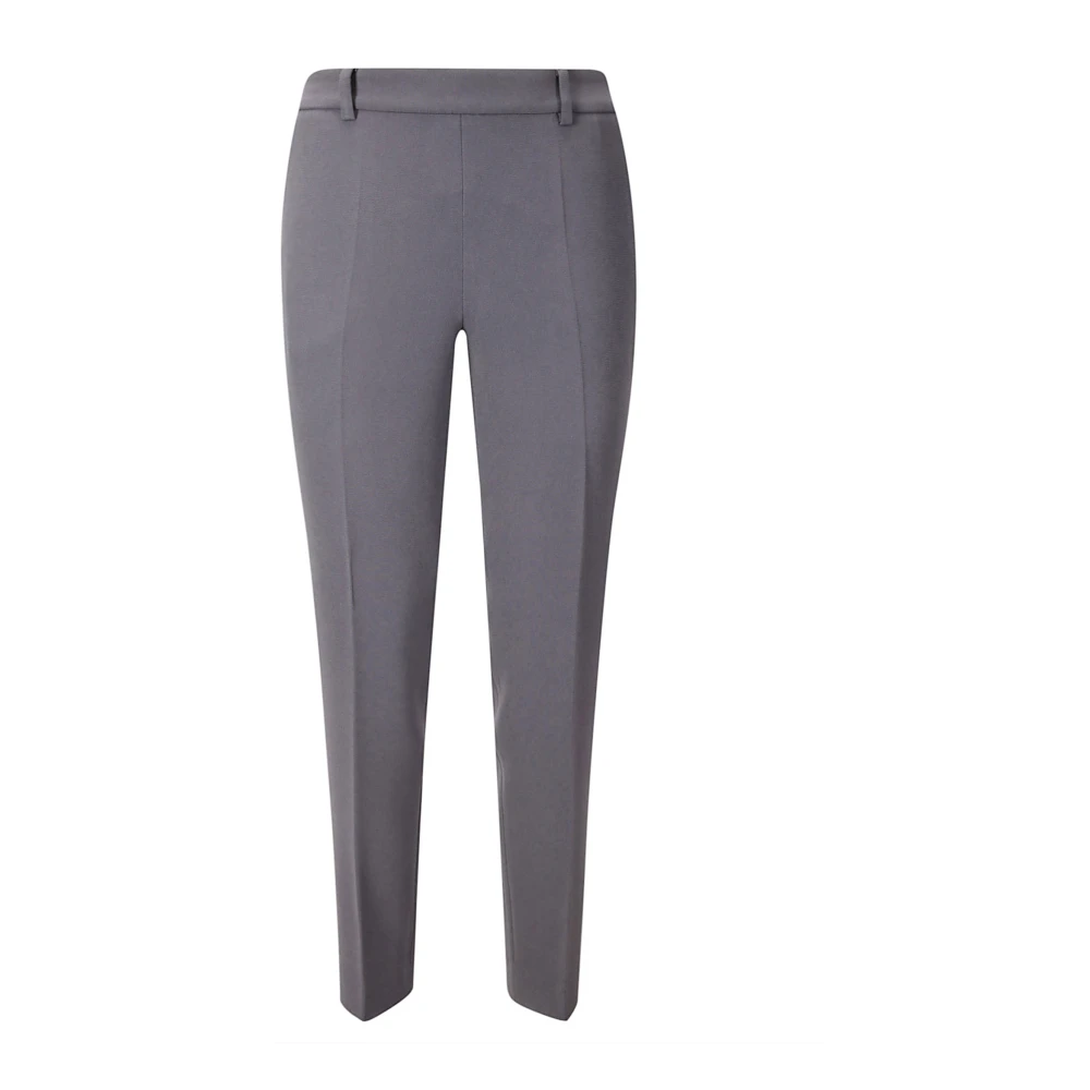 Alberto Biani Cigarette Leg Broek met Elastische Riem Gray Dames