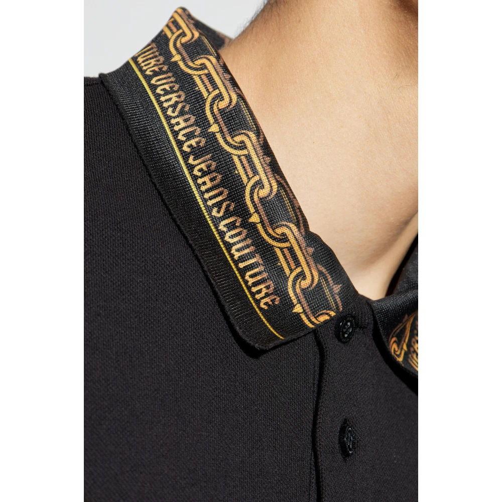 Versace Jeans Couture Polo met logo Black Heren