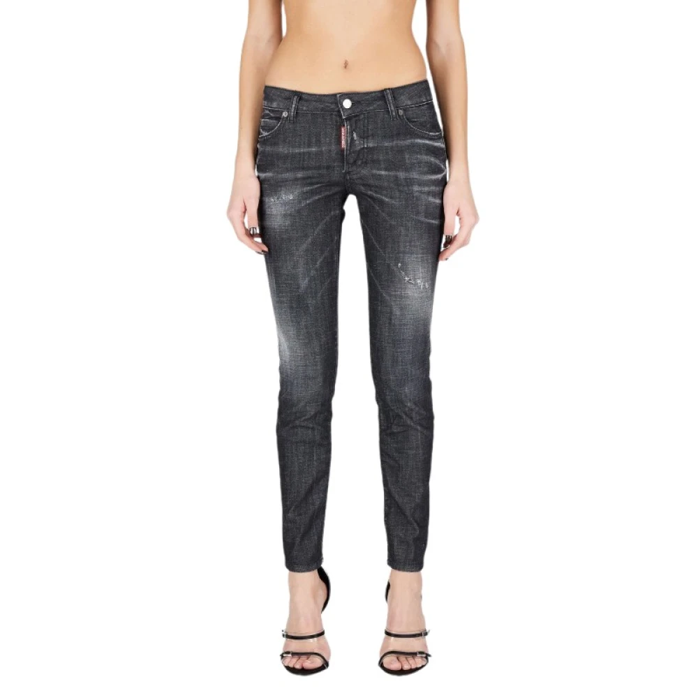 Dsquared2 Skinny Fit Bomull Stretch Jeans Black, Dam