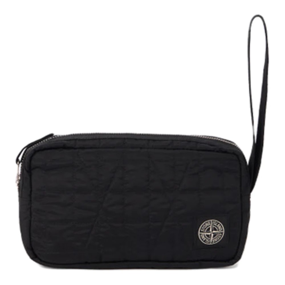 Stone Island Herr Svart Väskor, One Size, Nylon, Handledsväska Med Innerfack