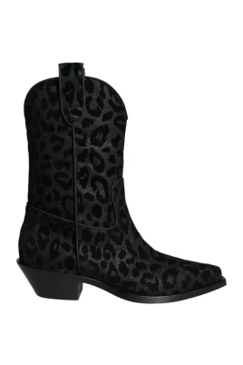 Leopardmönstrade Cowboy Boots med Lädersula