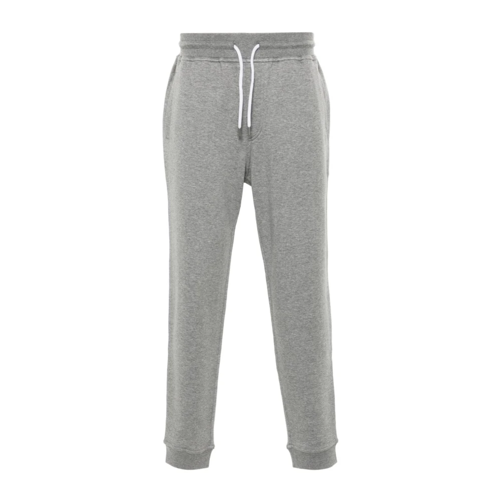 BRUNELLO CUCINELLI Grijze Broek met Manchetten en Trekkoord in de Taille Gray Heren
