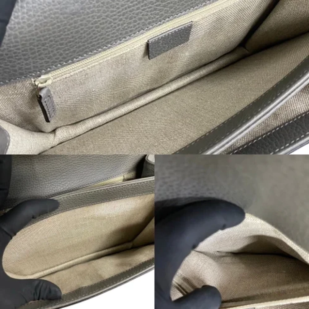 Gucci Vintage Pre-owned Leather gucci-bags Gray Dames