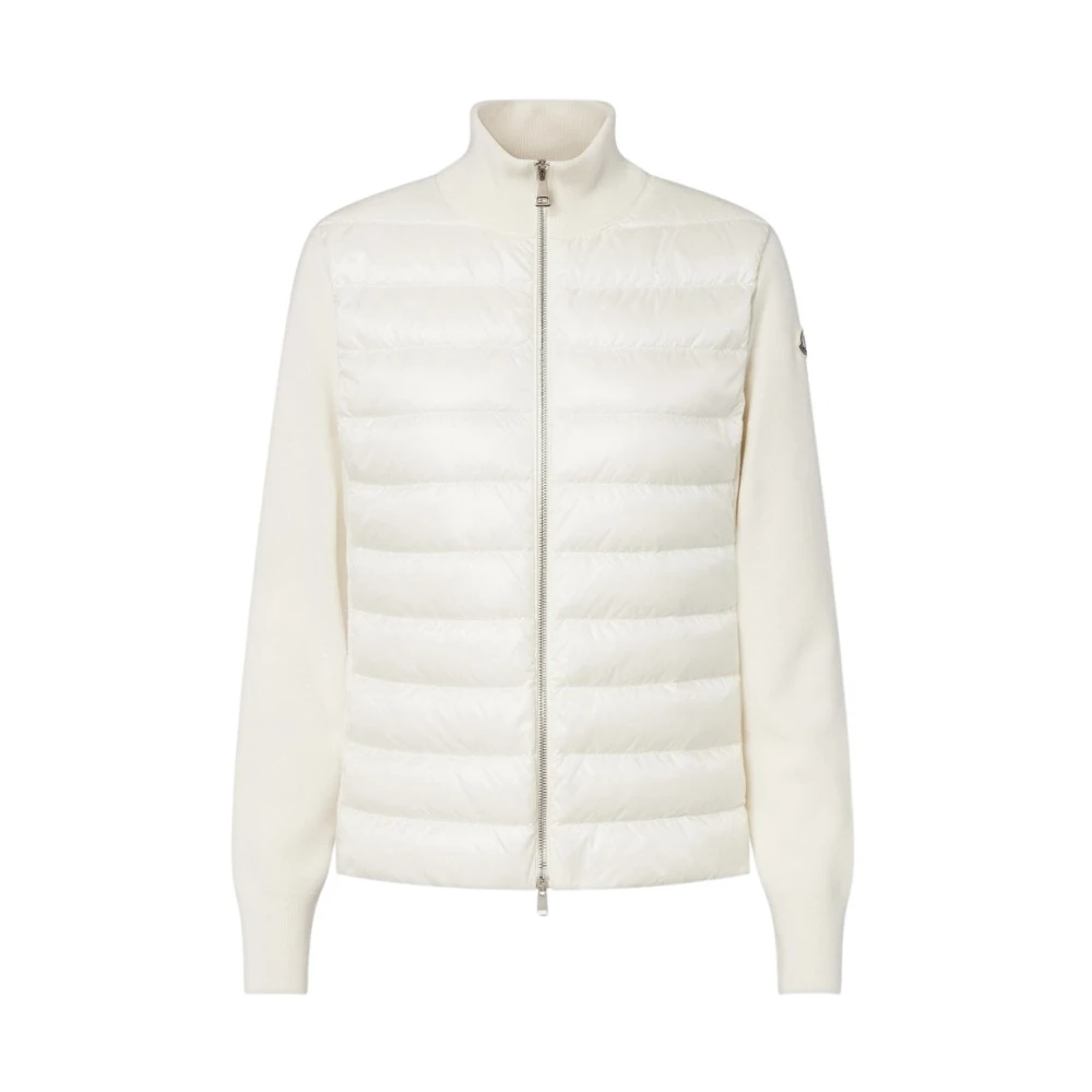 Moncler Hybrid Cardigan - Female - Cardigans - White - L - Knitwear