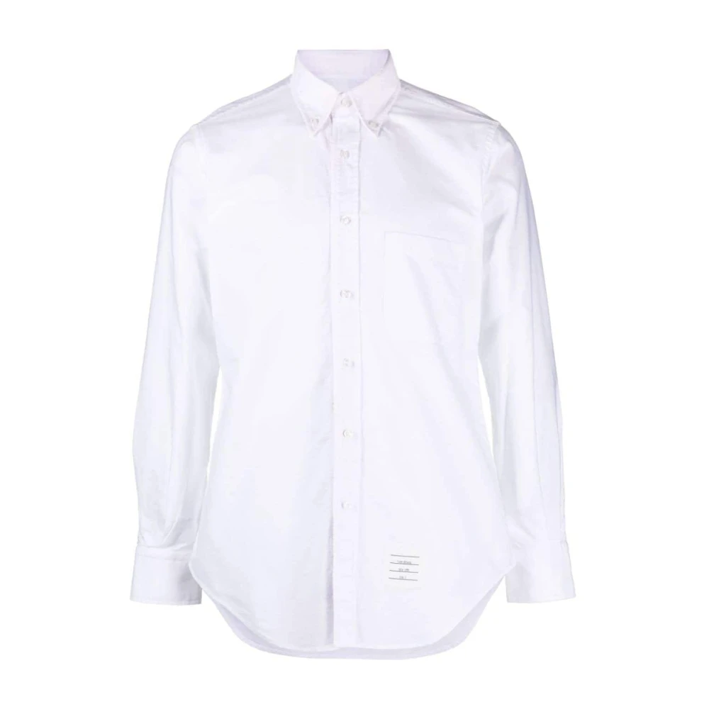 Thom Browne Men's White Formal Shirts, Xl, Cotton Buttoned Collar Shirt
