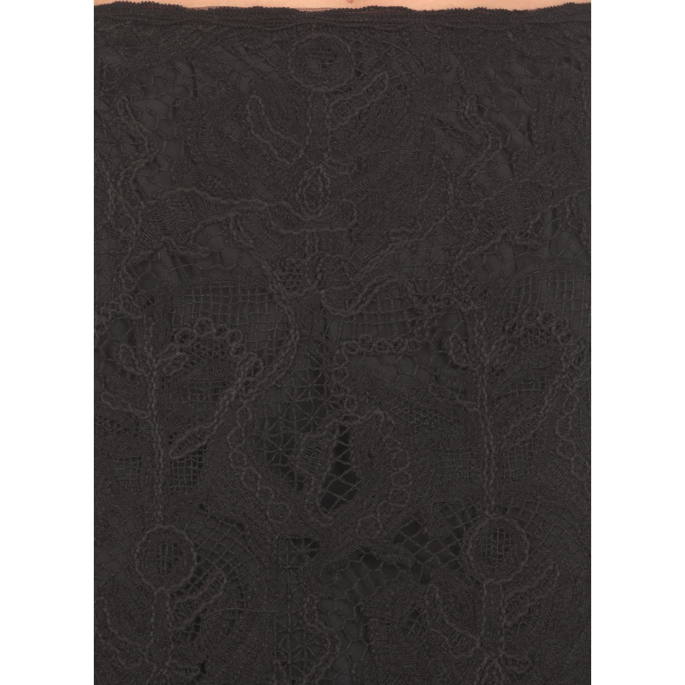 Fabiana Filippi Zwarte Kanten Rok met Drukknoopsluiting Black Dames