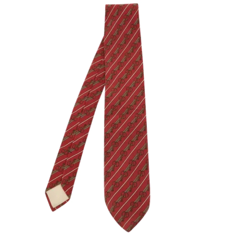 Celine Vintage Pre-owned Silk home-office Red Heren