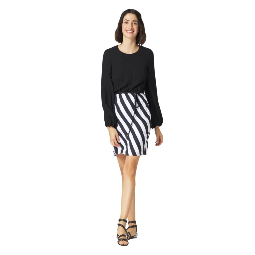 Manila Grace Elegante Midi Jurk Black Dames