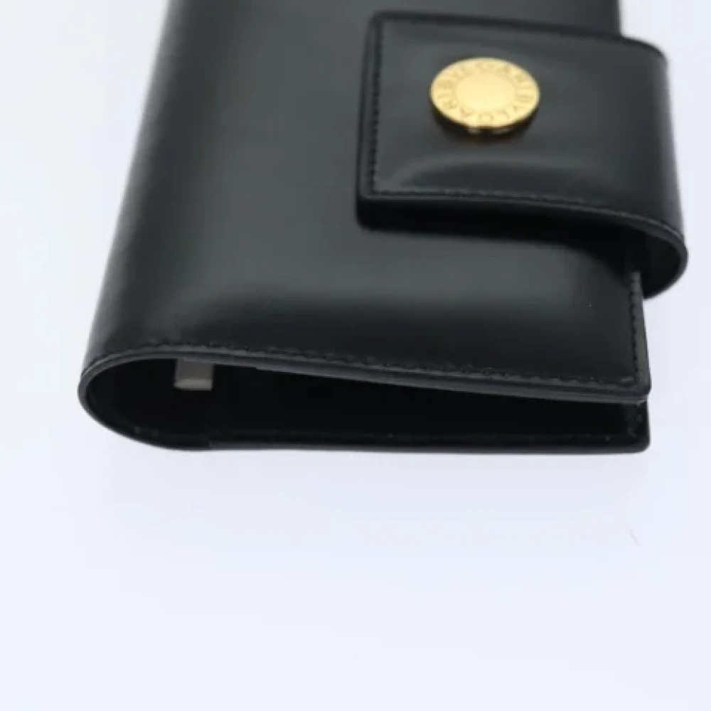 Bvlgari Vintage Pre-owned Leather wallets Black Heren