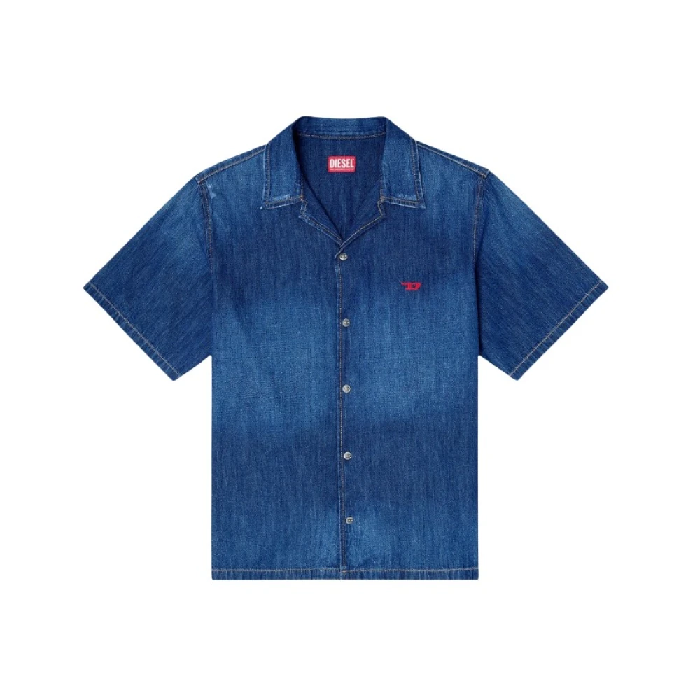 Diesel Men's Blue Denim Shirts, L, Rigid Denim Shirt