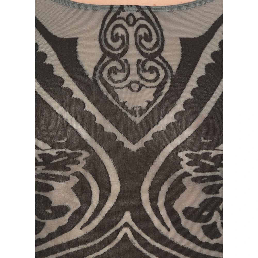 Wolford Zwarte Paisley Tattoo Body Top Black Dames
