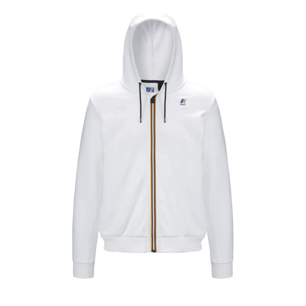 K-Way Vit Dragkedja Hoodie White, Herr