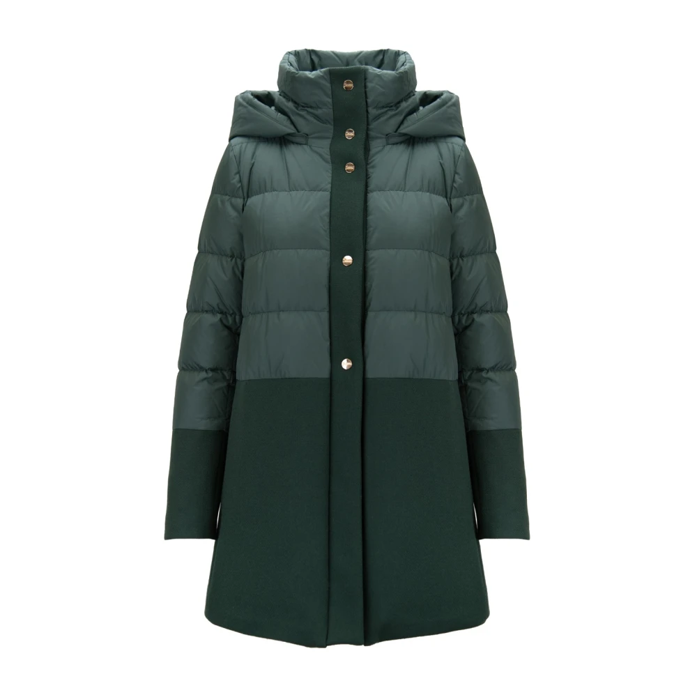 Herno Donna Verde - Piumino Bottone Automatico - Coats - M