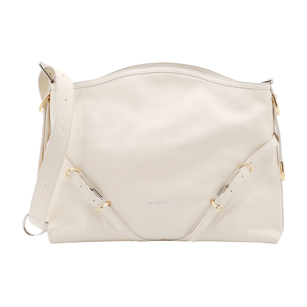 Givenchy Schoudertas van gehamerd leer met logo White Dames