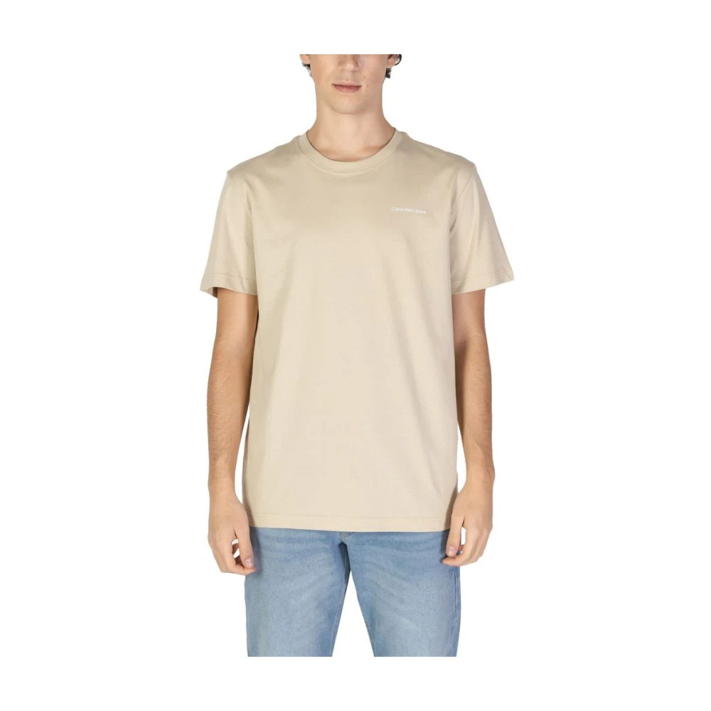 Calvin Klein Jeans Katoenen Heren T-shirt Herfst Winter Collectie Beige Heren