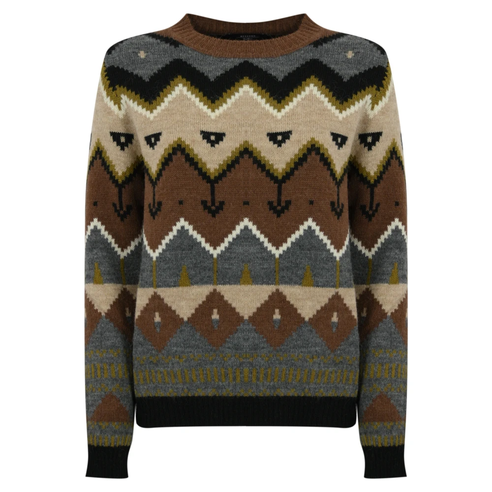 Max Mara Weekend Multicolor Jacquard Wollen Trui Multicolor Dames