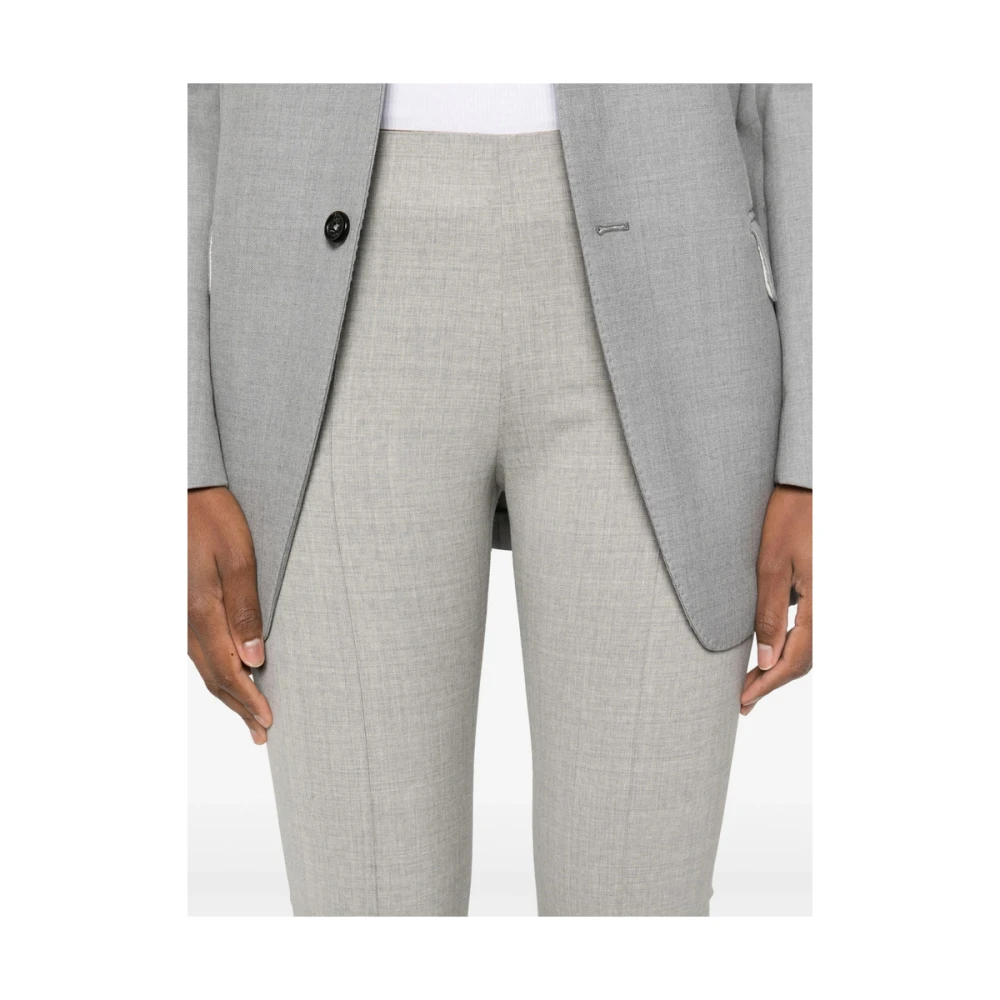 Armarium Lichtgrijze Cropped Broek Met Zijrits Gray Dames