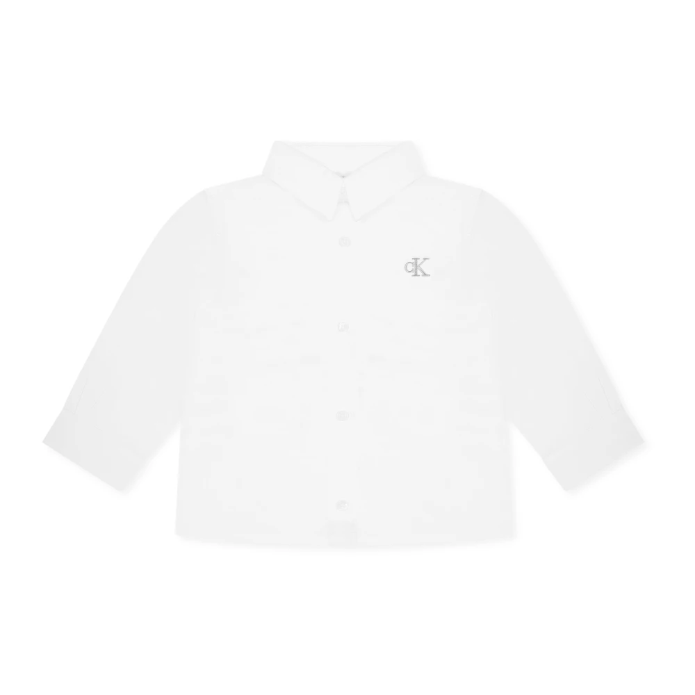 Calvin Klein Vit Bomull Långärmad Skjorta White, Pojke