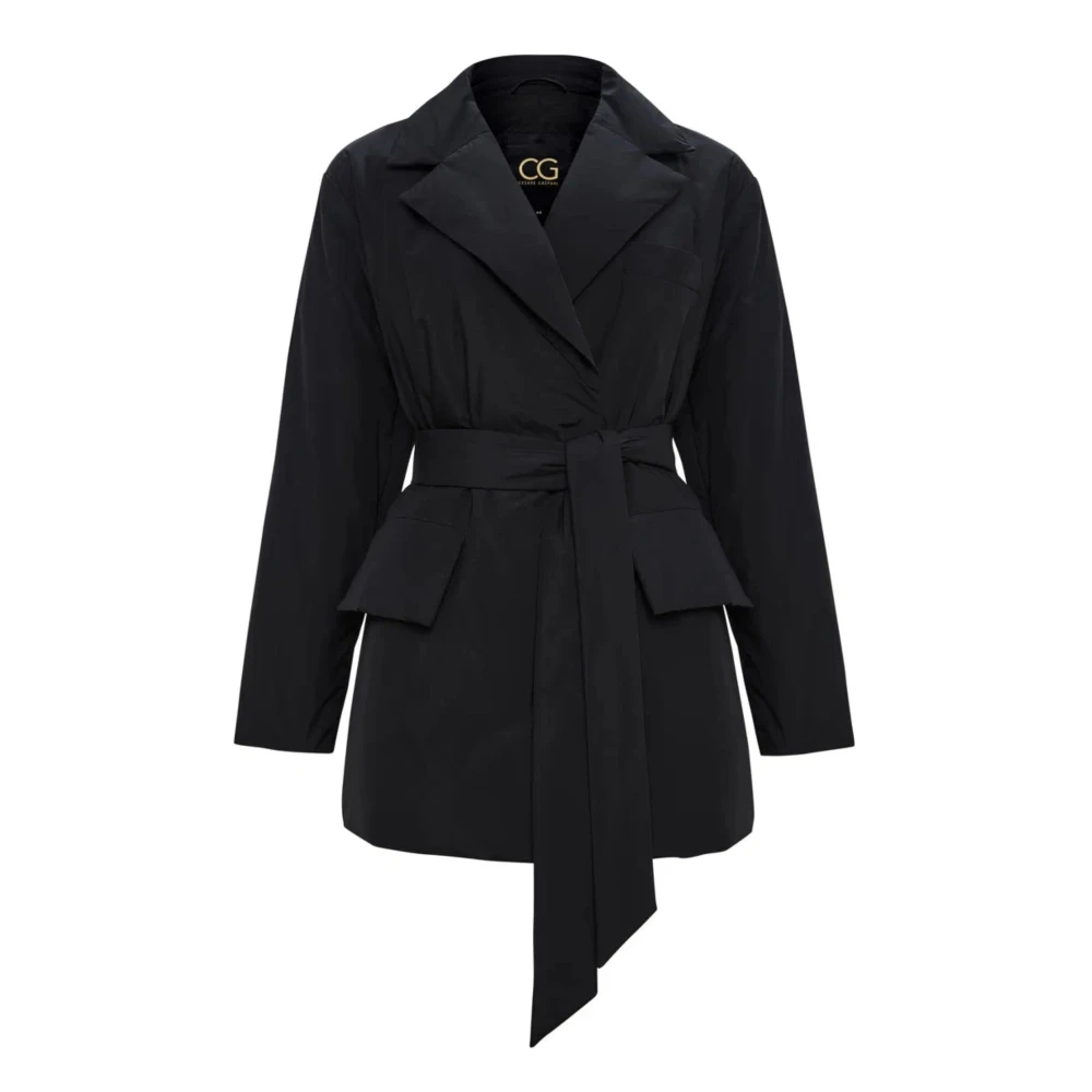 Cesare Gaspari Gebelde Gewatteerde Blazer Zwart Black Dames