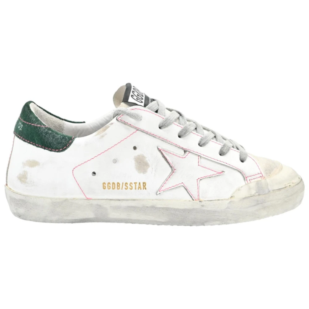 Golden Goose Superstar White Green Sneakers White, Dam