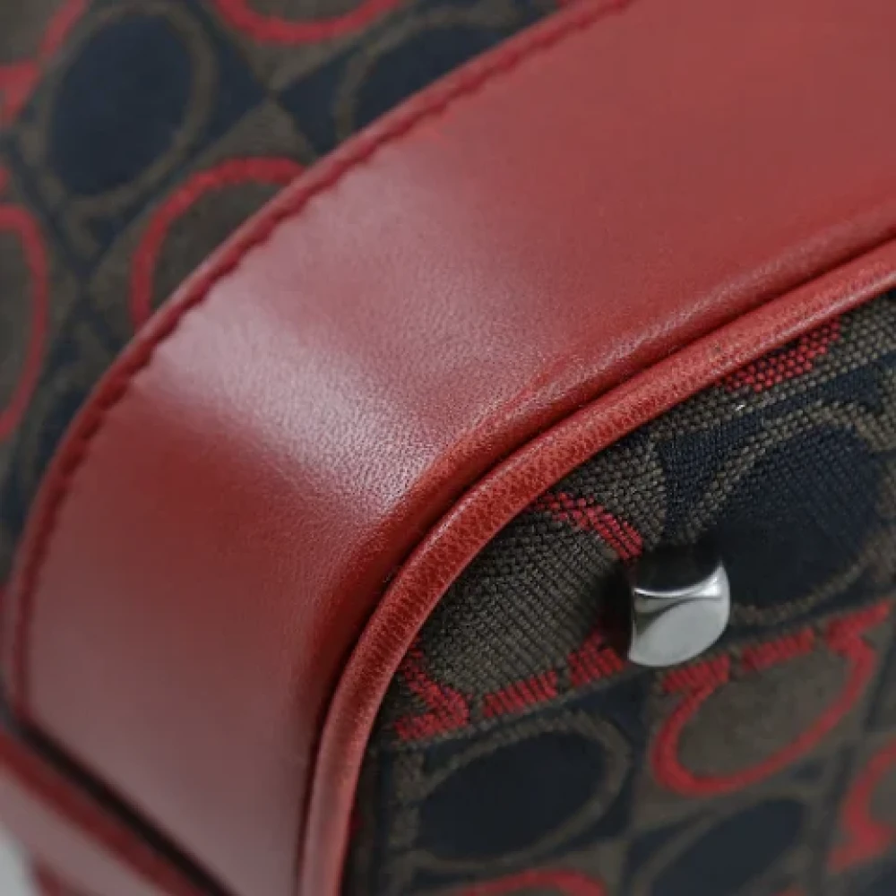 Salvatore Ferragamo Pre-owned Canvas shoulder-bags Red Dames