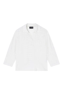 Jacquard Jersey Tröja med Pikékrage
