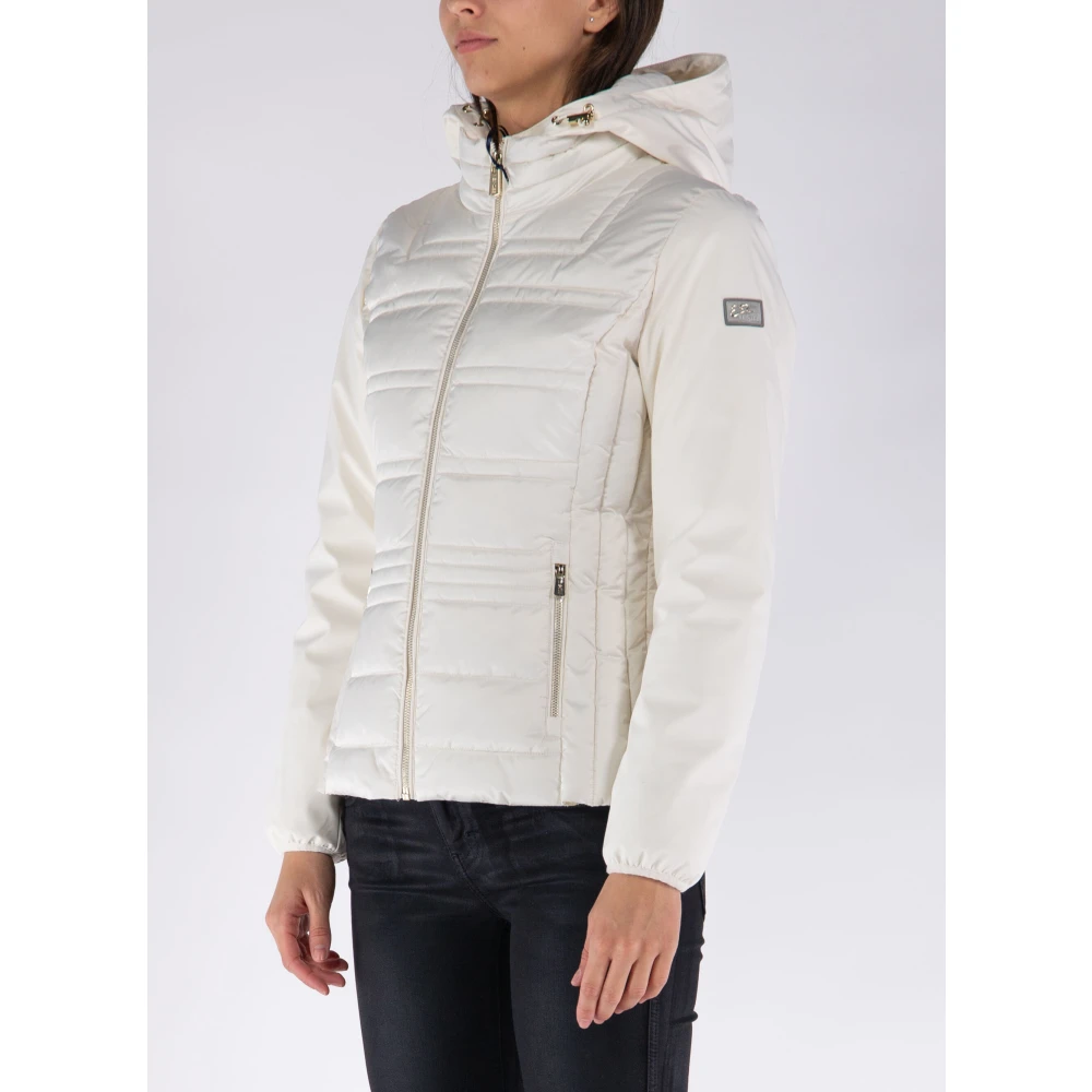 YES ZEE Gewatteerd Softshell Jack met Afneembare Capuchon Beige Dames