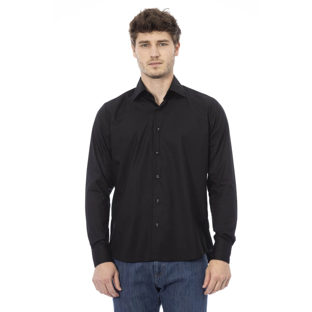 Baldinini Italiaanse Kraag Shirt Knoopsluiting Black Heren