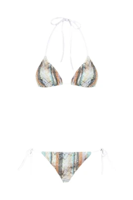 Zigzag Mönstrad Paljett Bikini Set