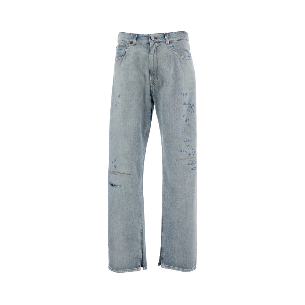 Mm6 Maison Margiela , Straight Fit Jeans, Male, Blue, W32, Straight Jeans
