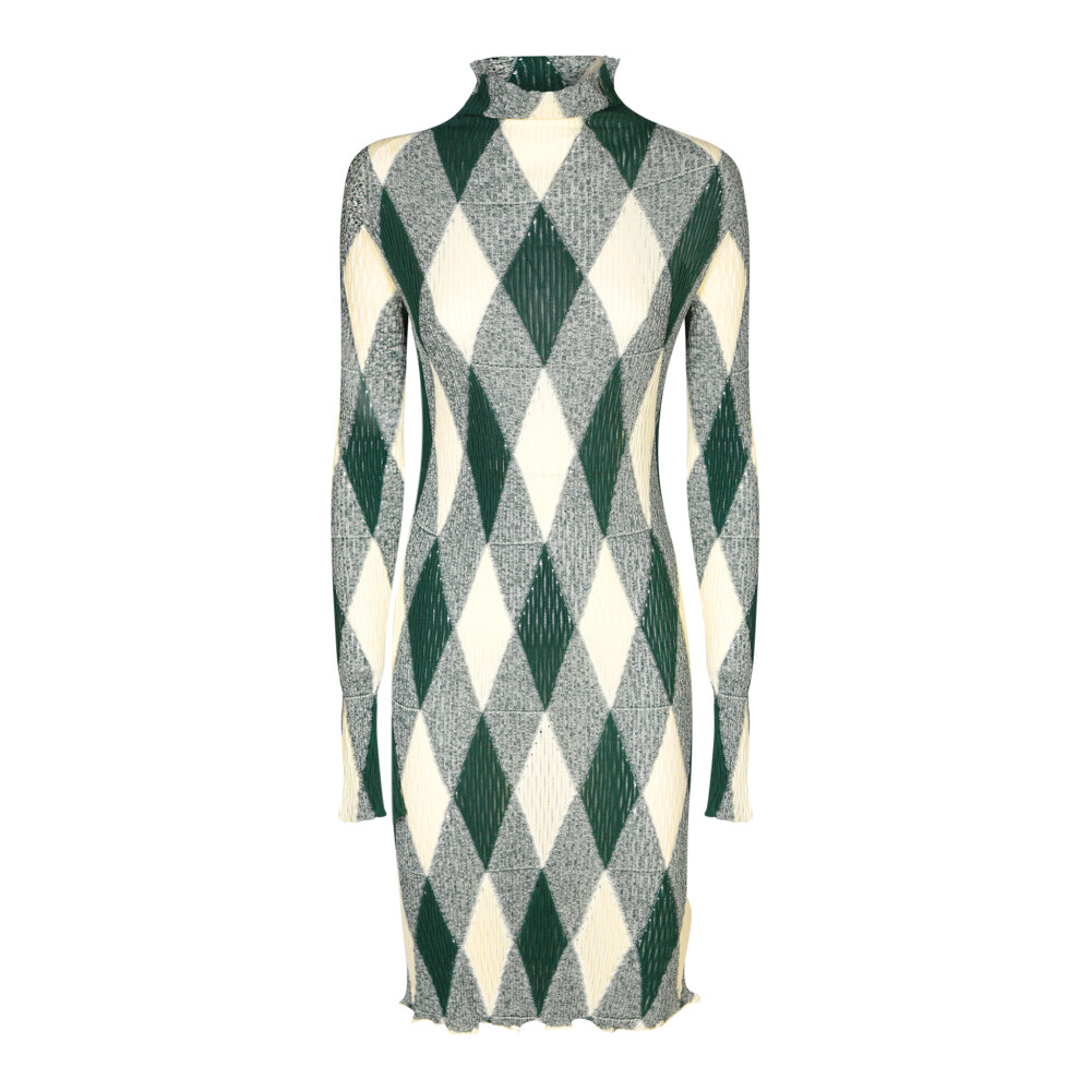 Green Silk Dress Diamond Print Burberry Women s Fashion Miinto