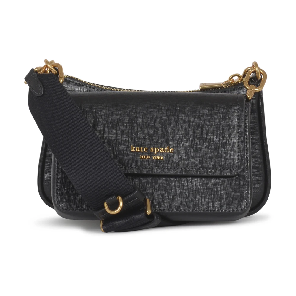 Kate Spade Doubleup Crossbody Tas in Zwart Black Dames