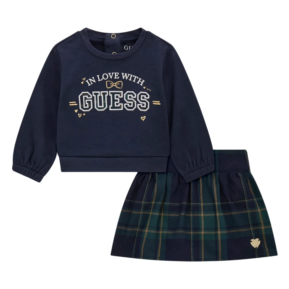 Guess Sweatshirt And Skirt Set - Female - Kids Sets - Blue - 6 M - Kids
