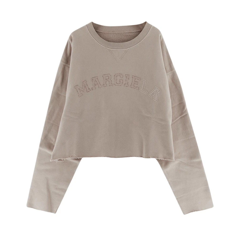 Maison Margiela Katoenen Logo Sweatshirt Pink Dames