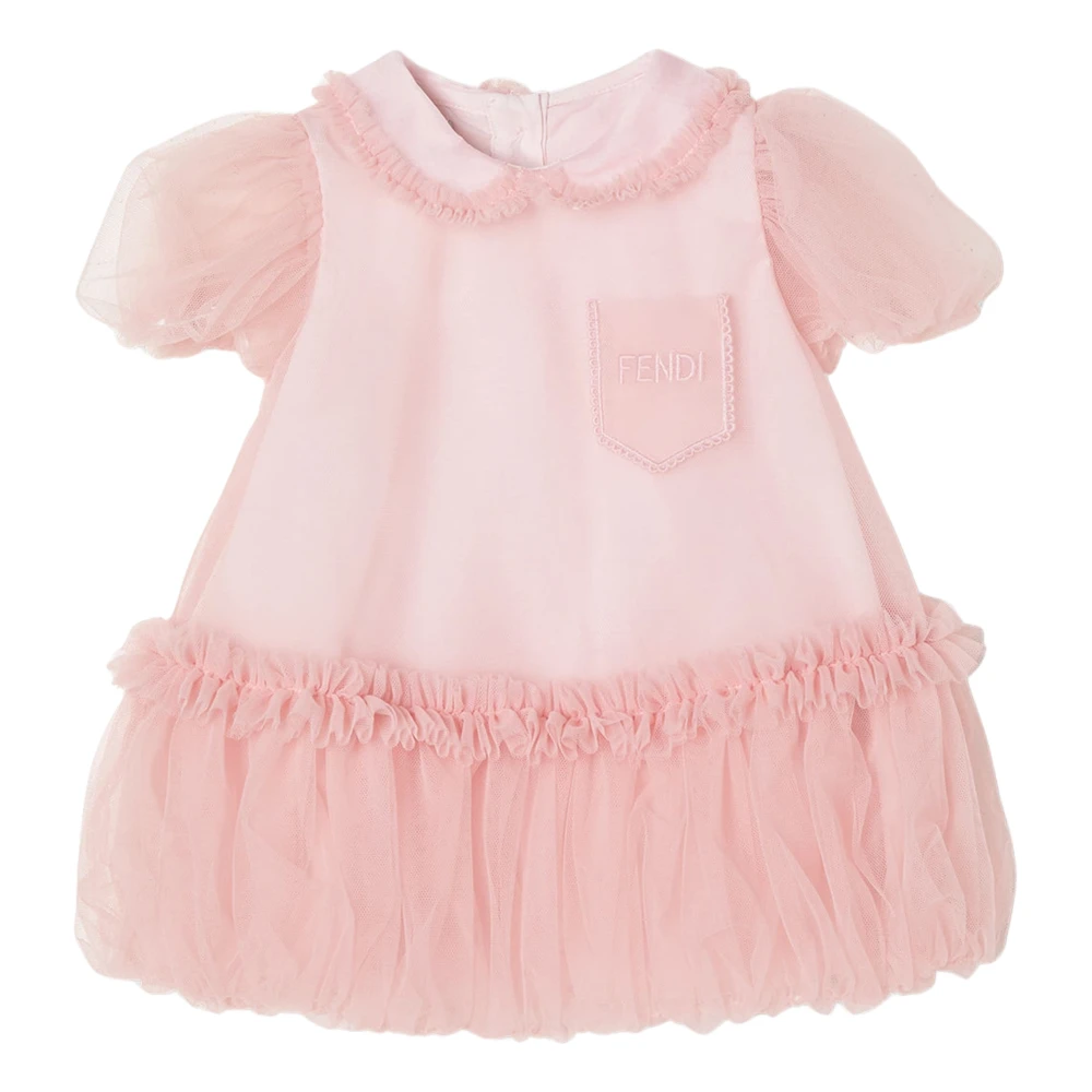 Fendi Tulle Dress - Female - Kids Occasion Wear - Pink - 12 M - Kids