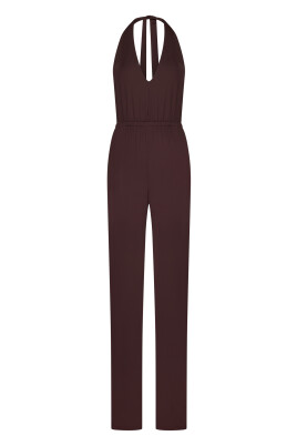 chocolate-halterneck-jumpsuit-for-women