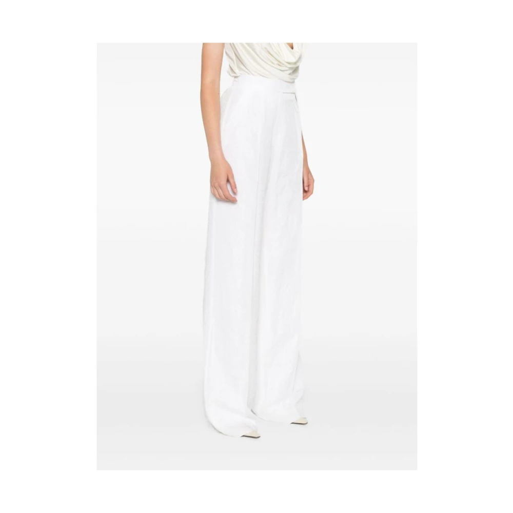Max Mara Witte bruidspantalon met plooien White Dames
