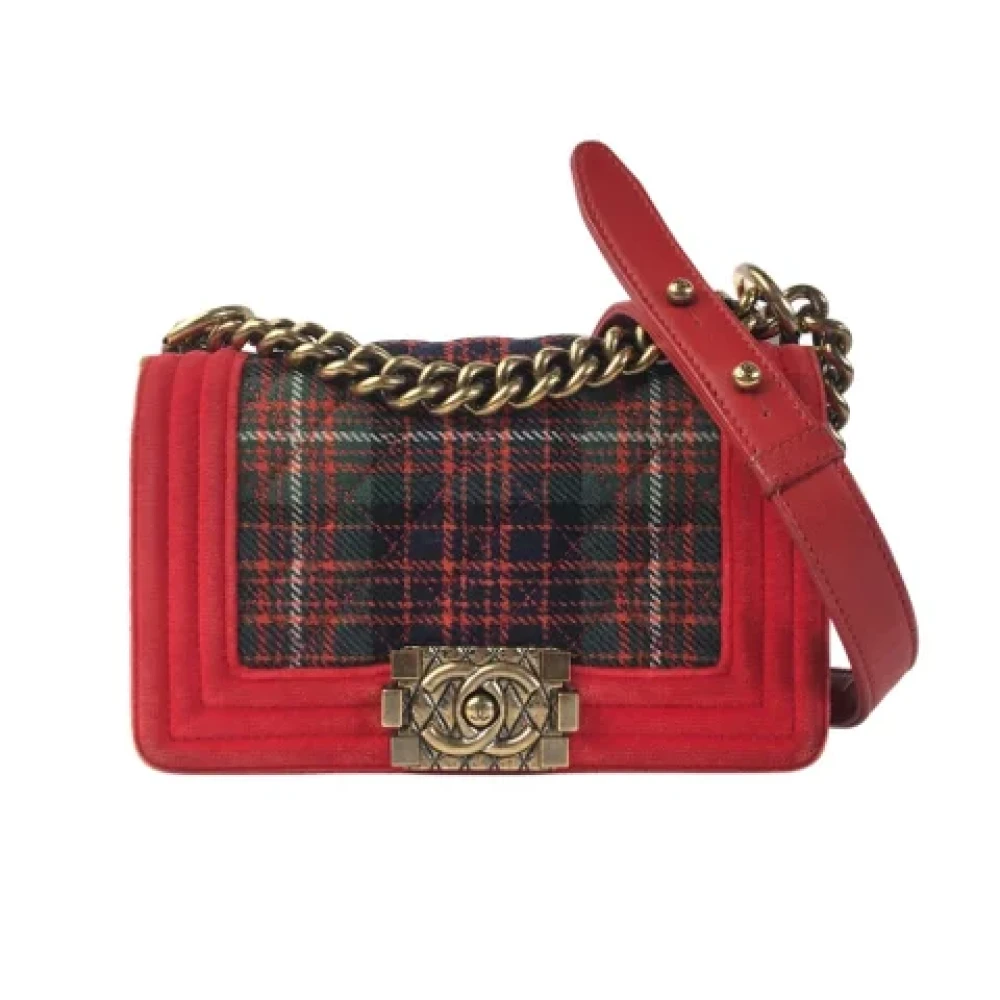 Chanel Vintage Pre-owned Velvet chanel-bags Red Dames