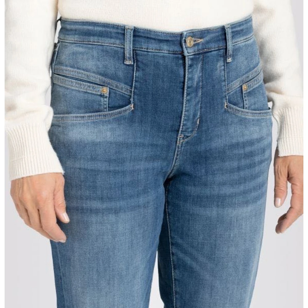 MAC Blauw-Medium Slim-Fit Jeans Blue Dames