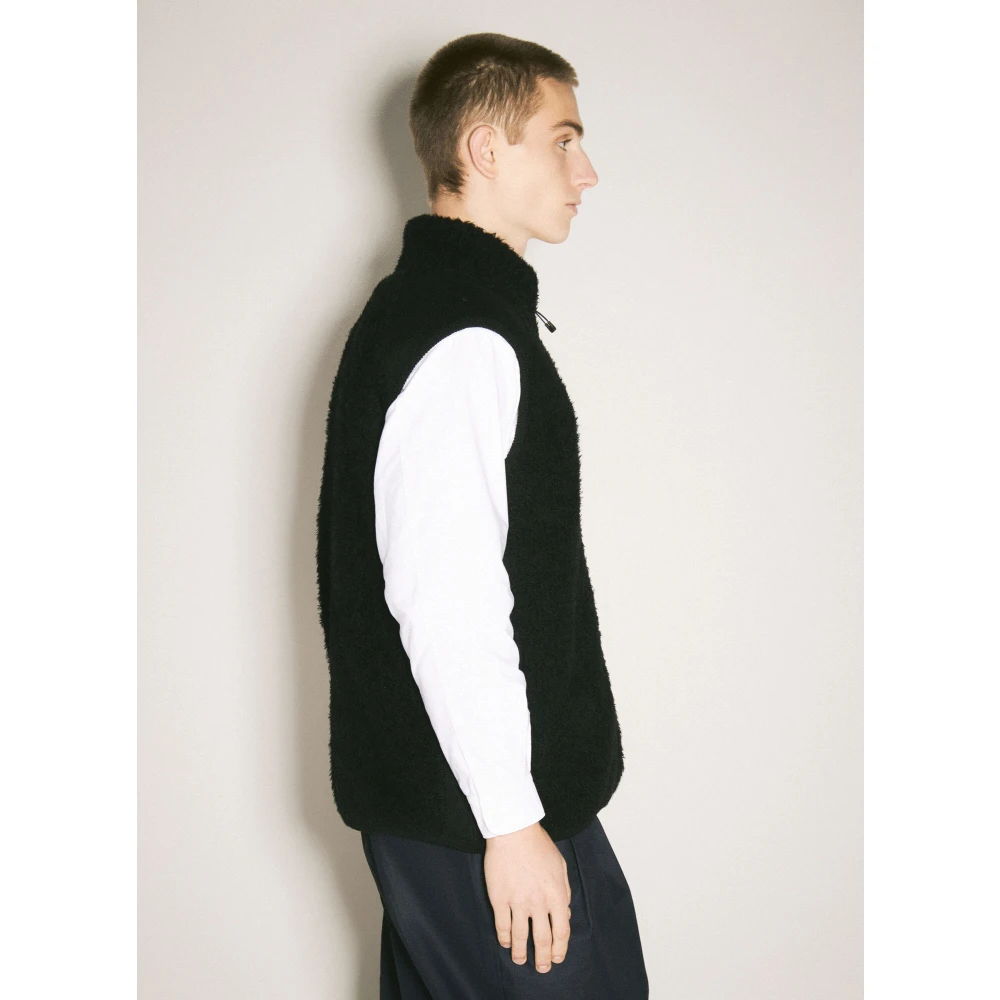 Comme des Garçons Geribbeld Wolmix Vest Black Heren