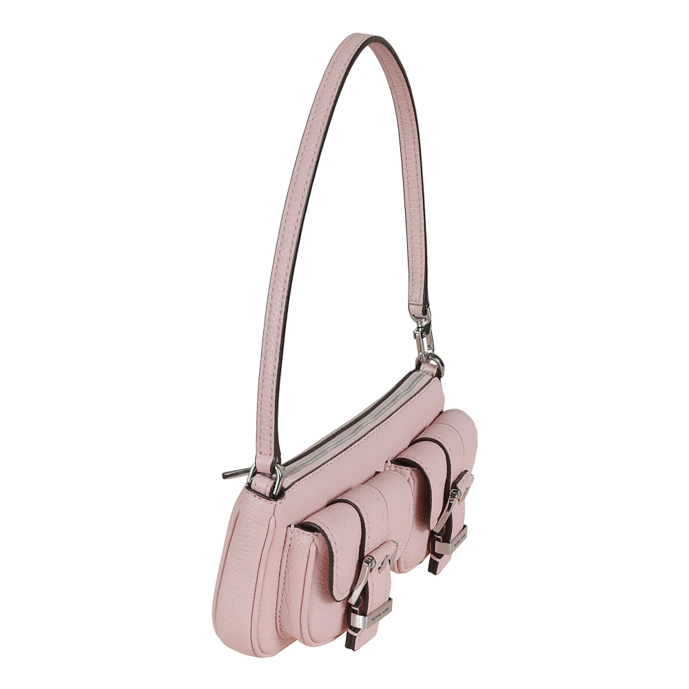 Michael Kors Roze Gehamerd Leren Clutch Tas Pink Dames